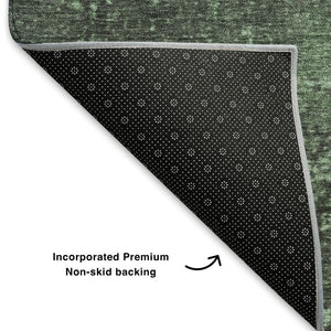 HomeRoots 10' X 14' Pale Aqua & Gray Abstract Washable Area Rug – Durable, UV-Protected, Family-Friendly Design 707857