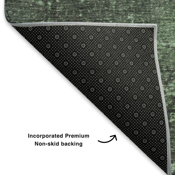 HomeRoots 10' X 14' Pale Aqua & Gray Abstract Washable Area Rug – Durable, UV-Protected, Family-Friendly Design 707857