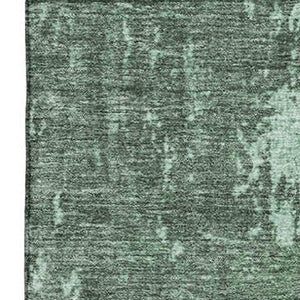 HomeRoots 10' X 14' Pale Aqua & Gray Abstract Washable Area Rug – Durable, UV-Protected, Family-Friendly Design 707857