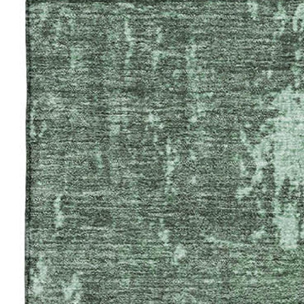 HomeRoots 10' X 14' Pale Aqua & Gray Abstract Washable Area Rug – Durable, UV-Protected, Family-Friendly Design 707857