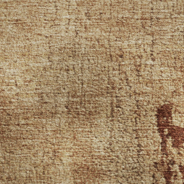 HomeRoots 5' X 8' Tan and Beige Abstract Area Rug - Washable, UV Protected, Durable for High-Traffic Spaces 707859