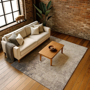 HomeRoots 5' X 8' Stylish Taupe and Beige Abstract Washable Area Rug with UV Protection for Everyday Life 707865