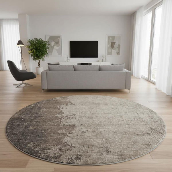 HomeRoots 8' X 10' Taupe and Beige Abstract Washable Area Rug with UV Protection - Durable, Stylish, Easy Care! 707867