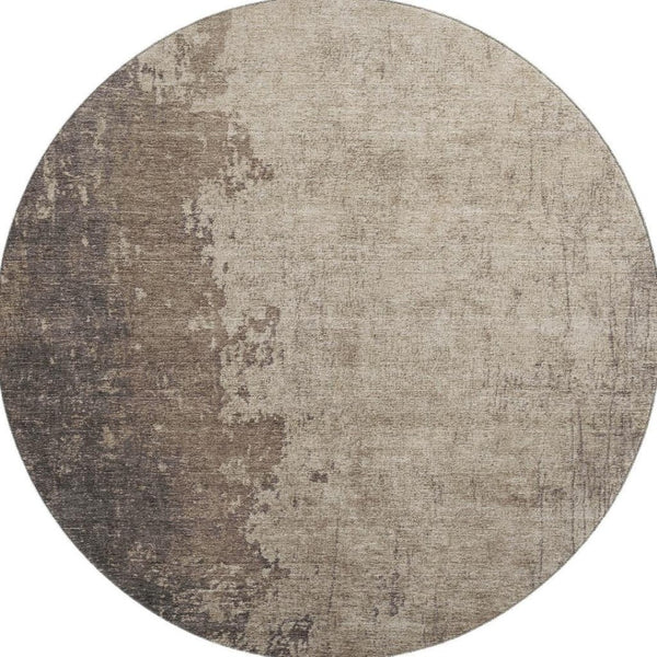 HomeRoots 8' X 10' Taupe and Beige Abstract Washable Area Rug with UV Protection - Durable, Stylish, Easy Care! 707867