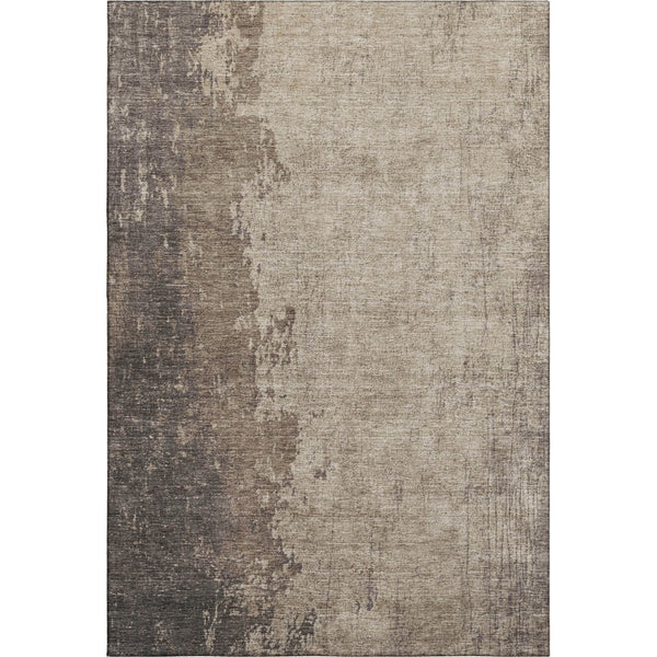 HomeRoots 10' X 14' Taupe And Beige Abstract Area Rug - Washable, UV Protected, Durable for Busy Homes! 707869