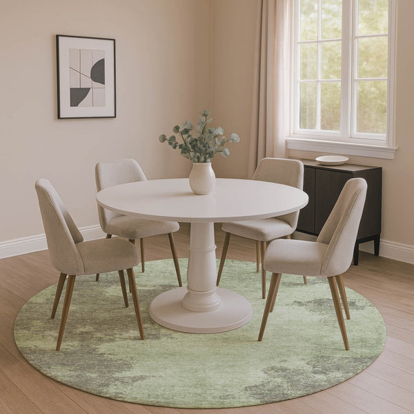 HomeRoots 8' X 10' Artichoke Green & Gray Abstract Washable Rug - Durable, UV Protected for Busy Homes 707873