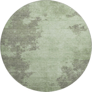 HomeRoots 8' X 10' Artichoke Green & Gray Abstract Washable Rug - Durable, UV Protected for Busy Homes 707873