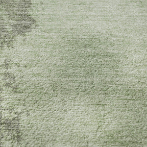HomeRoots 8' X 10' Artichoke Green & Gray Abstract Washable Rug - Durable, UV Protected for Busy Homes 707873