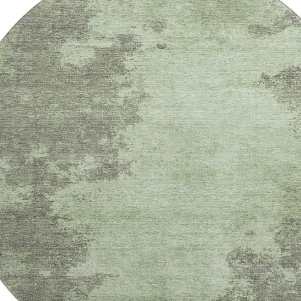 HomeRoots 8' X 10' Artichoke Green & Gray Abstract Washable Rug - Durable, UV Protected for Busy Homes 707873
