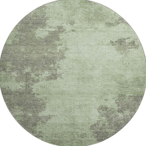 HomeRoots 8' X 10' Artichoke Green & Gray Abstract Washable Rug - Durable, UV Protected for Busy Homes 707873
