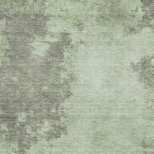 HomeRoots 9' X 12' Artichoke Green & Gray Abstract Rug - Washable, UV Protected, Durable & Stylish Home Essential 707874