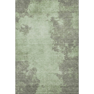 HomeRoots 10' X 14' Artichoke Green & Gray Abstract Washable Area Rug - UV Protected, Stylish & Durable Design 707875