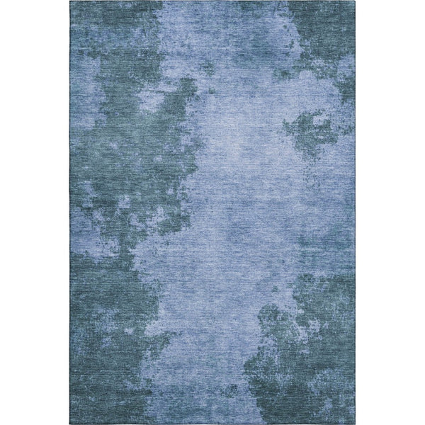 HomeRoots 5' X 8' Denim Blue Abstract Area Rug - UV Protected, Stain-Resistant, Perfect for Homes with Kids & Pets 707877