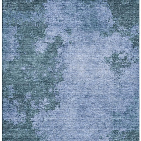 HomeRoots 5' X 8' Denim Blue Abstract Area Rug - UV Protected, Stain-Resistant, Perfect for Homes with Kids & Pets 707877