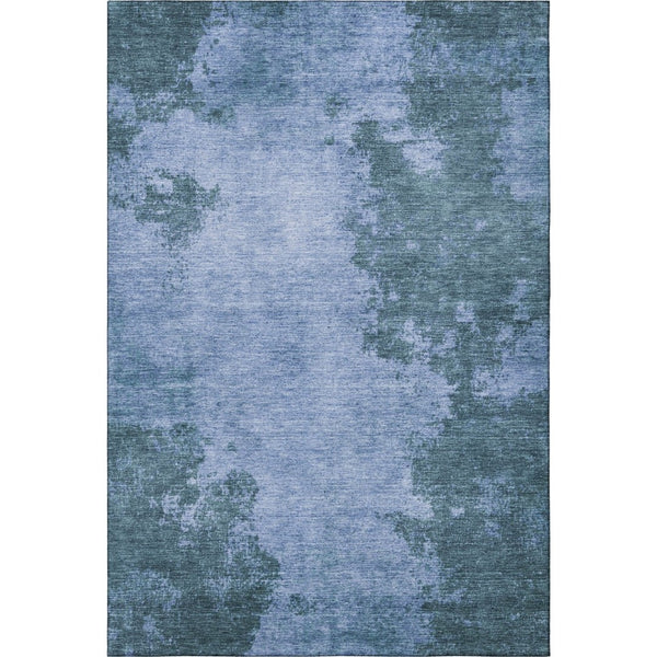 HomeRoots 5' X 8' Denim Blue Abstract Area Rug - UV Protected, Stain-Resistant, Perfect for Homes with Kids & Pets 707877