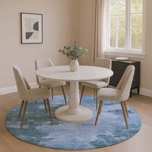 HomeRoots 8' X 10' Denim Blue Abstract Washable Area Rug with UV Protection for Stylish, Easy-Care Living Spaces 707879