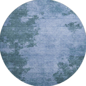 HomeRoots 8' X 10' Denim Blue Abstract Washable Area Rug with UV Protection for Stylish, Easy-Care Living Spaces 707879
