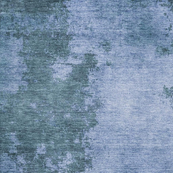 HomeRoots 10' X 14' Denim Blue & Sky Blue Abstract Area Rug - Stain-Resistant, UV Protected, Low-Maintenance Design 707881