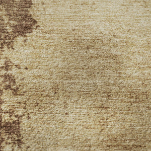 HomeRoots 8' Coffee and Beige Abstract Washable Round Rug - Stylish, Durable, Stain-Resistant, UV-Protected Design 707884
