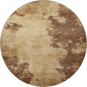 HomeRoots 8' X 10' Abstract Coffee & Beige Washable Area Rug with UV Protection for Stylish High-Traffic Spaces 707885