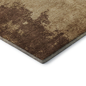 HomeRoots 9' X 12' Coffee and Beige Abstract Area Rug - Durable, Washable, UV-Protected for Stylish Living Spaces 707886