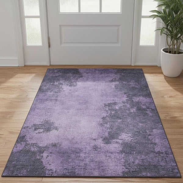 HomeRoots 5' X 8' Modern Purple & Lavender Abstract Washable Area Rug with UV Protection for Busy Homes 707889
