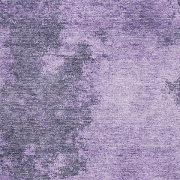HomeRoots 8' Washable Round Rug in Purple & Lavender - Modern Abstract Design with UV Protection & Durability 707890