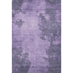 HomeRoots 8' Washable Round Rug in Purple & Lavender - Modern Abstract Design with UV Protection & Durability 707890