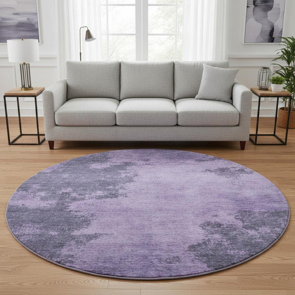 HomeRoots 8' X 10' Vibrant Purple & Lavender Abstract Area Rug - Washable, UV Protected, Stain Resistant Design 707891