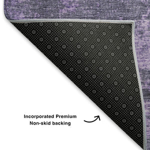 HomeRoots 9' X 12' Purple & Lavender Abstract Area Rug - Washable, UV-Protected, Stain-Resistant, Durable Design 707892