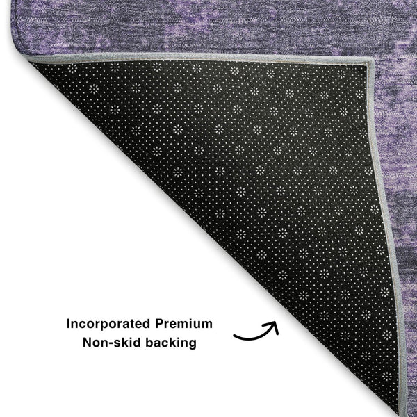 HomeRoots 9' X 12' Purple & Lavender Abstract Area Rug - Washable, UV-Protected, Stain-Resistant, Durable Design 707892