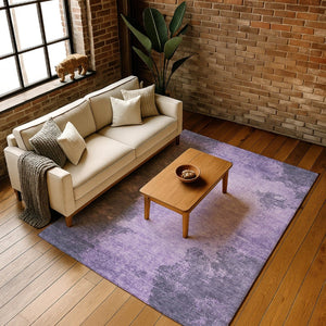 HomeRoots 9' X 12' Purple & Lavender Abstract Area Rug - Washable, UV-Protected, Stain-Resistant, Durable Design 707892