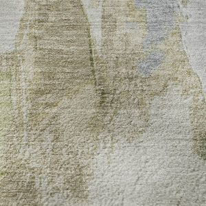 HomeRoots 5' X 8' Washable Beige Blue Ivory Abstract Area Rug with UV Protection for Stylish, Durable Living Spaces 707895