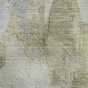HomeRoots 9' X 12' Abstract Beige, Blue, and Ivory Area Rug - Washable, UV-Resistant, Perfect for Busy Homes 707898