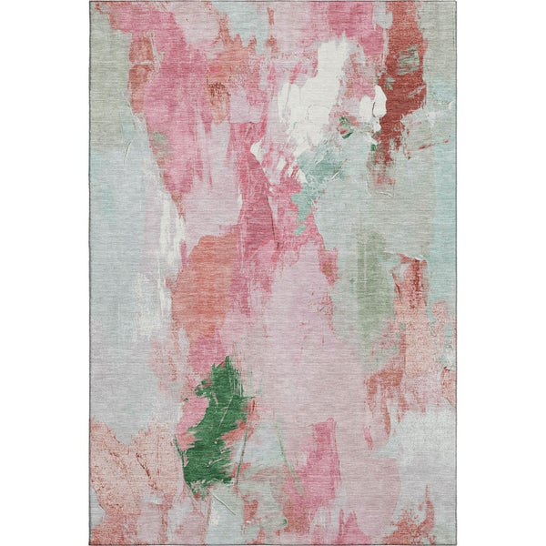 HomeRoots 10' Blush Green and Ivory Abstract Area Rug - Washable, UV Protected, Durable, Perfect for High Traffic Spaces 707905