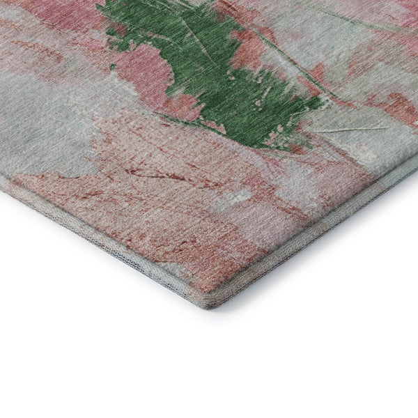 HomeRoots 10' Blush Green and Ivory Abstract Area Rug - Washable, UV Protected, Durable, Perfect for High Traffic Spaces 707905