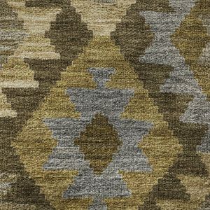 HomeRoots 8' X 10' Brown and Ivory Tribal Area Rug – Washable, UV-Protected, Non-Slip for High-Traffic Spaces 707927