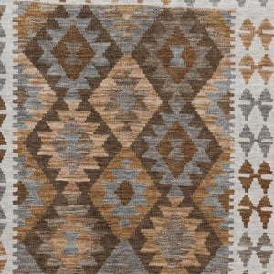 HomeRoots 5' X 8' Copper And Ivory Tribal Area Rug - Washable, UV-Protected, Stain-Resistant & Stylish Design 707931