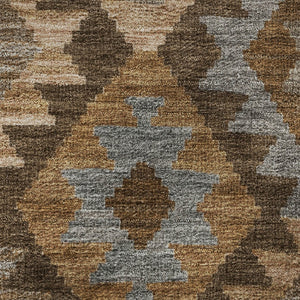 HomeRoots 8' X 10' Copper and Ivory Tribal Area Rug - Durable, Washable, UV-Protected for Homes with Pets & Kids 707933