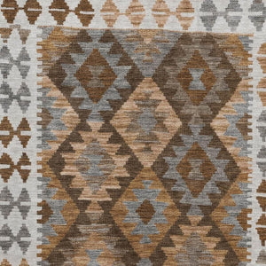 HomeRoots 9' X 12' Copper and Ivory Tribal Washable Area Rug - Stain Resistant, UV Protected, Durable Design 707934