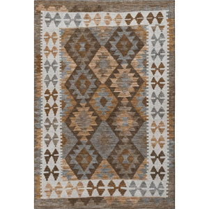 HomeRoots 10' X 14' Copper and Ivory Tribal Area Rug – Stylish, Stain-Resistant, UV-Protected for Modern Homes 707935