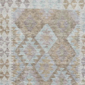 HomeRoots 9' X 12' Khaki Tribal Area Rug - Washable, UV-Protected, Stain-Resistant, Perfect for Busy Homes! 707940
