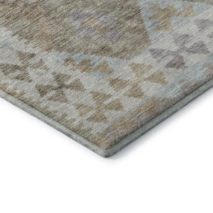 HomeRoots 10' X 14' Khaki Tribal Area Rug - Washable, Stain-Resistant, UV Protected for Stylish Living Spaces 707941