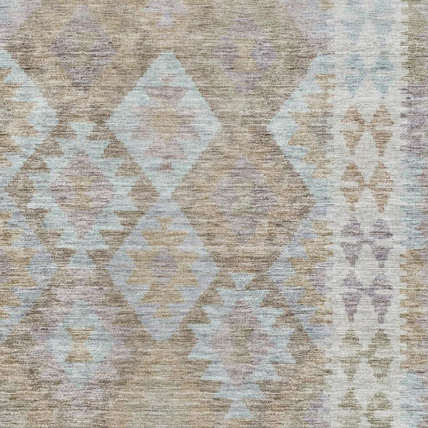 HomeRoots 10' X 14' Khaki Tribal Area Rug - Washable, Stain-Resistant, UV Protected for Stylish Living Spaces 707941