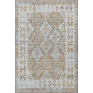 HomeRoots 10' X 14' Khaki Tribal Area Rug - Washable, Stain-Resistant, UV Protected for Stylish Living Spaces 707941