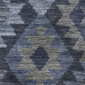 HomeRoots 8' X 10' Navy Blue & Ivory Tribal Washable Area Rug - UV Protected, Non-Slip, Easy Clean Design 707945