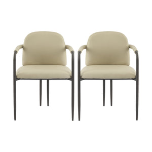 English Elm Christopher Knight Home® - Dinning modern iron-frame dining chair set of 2 with durable fabric seats, compact, stylish and sturdy Espresso,khaki N771P247180V