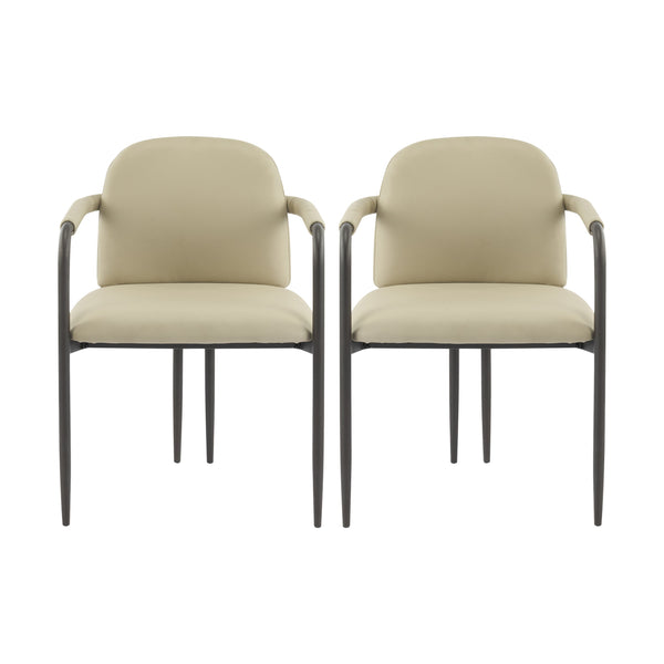 English Elm Christopher Knight Home® - Dinning modern iron-frame dining chair set of 2 with durable fabric seats, compact, stylish and sturdy Espresso,khaki N771P247180V