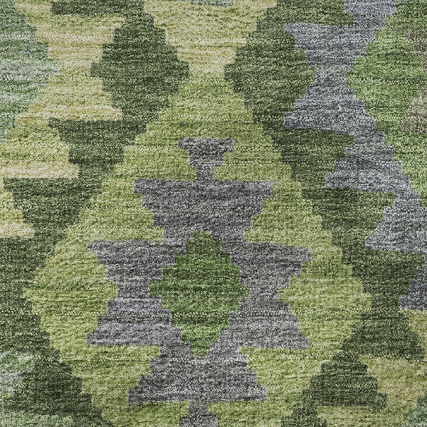 HomeRoots 8' X 10' Olive Green And Ivory Tribal Area Rug - Durable, Washable, UV Protected for Busy Homes 707951