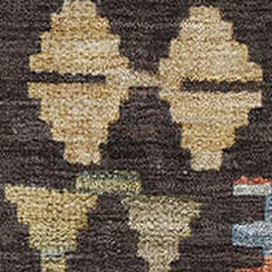 HomeRoots 8' Tribal Round Rug in Rust, Blue & Beige – Washable, Stain-Resistant, UV Protected for Indoor/Outdoor Use 707956